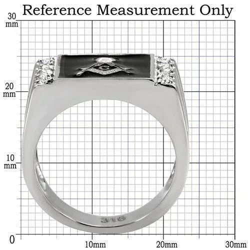Rings for Men Silver Stainless Steel TK8X030 with AAA Grade Cubic Zirconia in Clear - Jewelry Store by Erik Rayo
