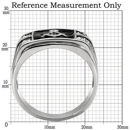 Rings for Men Silver Stainless Steel TK8X031 with AAA Grade Cubic Zirconia in Clear - Jewelry Store by Erik Rayo