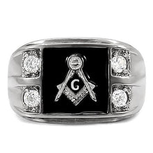 Load image into Gallery viewer, Rings for Men Silver Stainless Steel TK8X031 with AAA Grade Cubic Zirconia in Clear
