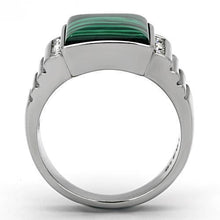 Load image into Gallery viewer, Rings for Men Silver Stainless Steel TK953 with MALACHITE in Emerald
