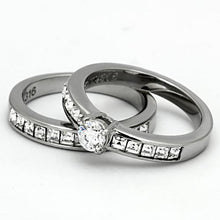 Load image into Gallery viewer, Silver Rings for Women Stainless Steel TK972 with AAA Grade Cubic Zirconia in Clear
