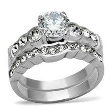 Load image into Gallery viewer, Silver Rings for Women Stainless Steel TK974 with AAA Grade Cubic Zirconia in Clear
