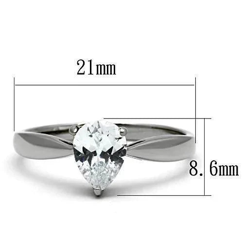 Silver Rings for Women Stainless Steel TK994 with AAA Grade Cubic Zirconia in Clear - Jewelry Store by Erik Rayo
