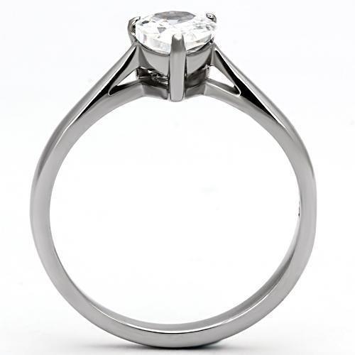 Silver Rings for Women Stainless Steel TK994 with AAA Grade Cubic Zirconia in Clear - Jewelry Store by Erik Rayo