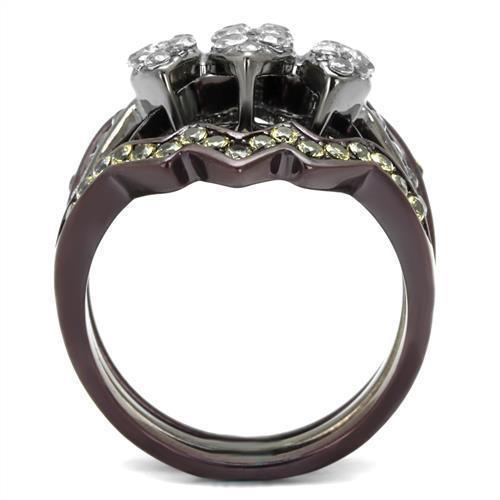 Womens Black Brown SIlver Ring Anillo Para Mujer 316L Stainless Steel Ring con Diamante Zirconia Cubica Bolzano - Jewelry Store by Erik Rayo