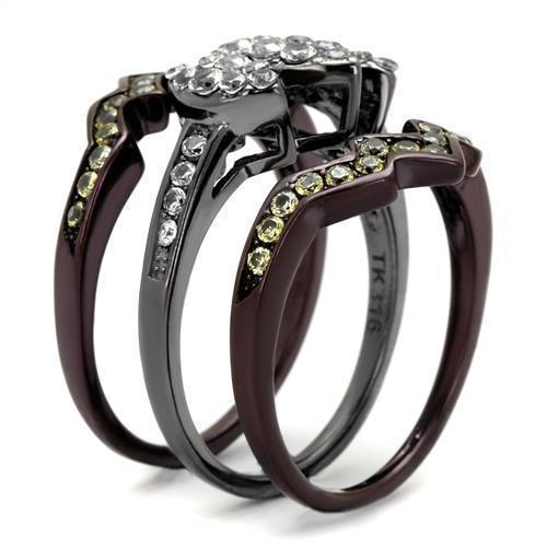 Womens Black Brown SIlver Ring Anillo Para Mujer 316L Stainless Steel Ring con Diamante Zirconia Cubica Bolzano - Jewelry Store by Erik Rayo