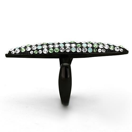 Womens Black Large Ring Anillo Para Mujer 316L Stainless Steel Ring con Piedra Crystal en Multicolor Terracia - Jewelry Store by Erik Rayo
