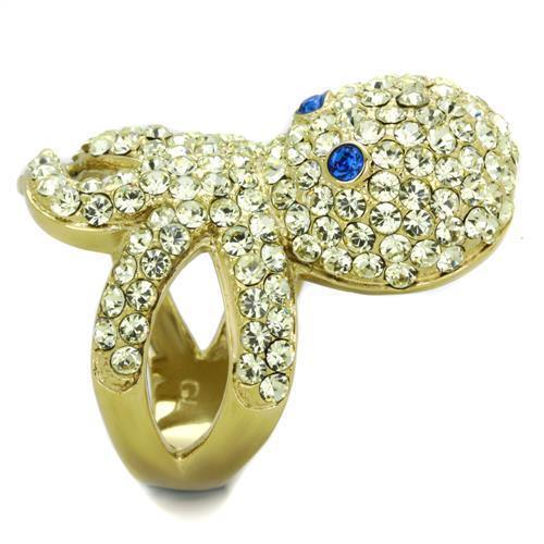 Womens Gold Octopus Ring 316L Stainless Steel Anillo Color Oro Para Mujer Ninas Acero Inoxidable con Piedra Crystal en Multicolor Ahlai - Jewelry Store by Erik Rayo