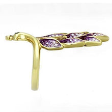 Load image into Gallery viewer, Womens Gold Purple Dove Ring 316L Stainless Steel Anillo Color Oro Para Mujer Ninas Acero Inoxidable con Piedra Crystal en Multicolor Magdalene - Jewelry Store by Erik Rayo
